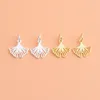 Charms S925 Sterling Silver Fashion Handmased DIY Material Armband Halsband Ginkgo Leaf Pendant Smycken Tillbehör