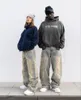 Męskie dżinsy 2024 Street Retro Raw Edge Haft workowate dla mężczyzn moda hip hop wzór kobiet patchwork dżinsowe spodnie Y2K