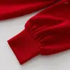 Freizeitkleider Schwarz/Rot Blumenstickerei Durchsichtiges Spitzen-Patchwork Stehkragen Langarm-Meerjungfrauenkleid