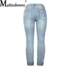 Dames Stretch Ripped Distressed Skinny Hoge Taille Denim Broek Versnipperde Jeans Broek Slanke Jeggings Dames Herfst Rechte Jeans 240124