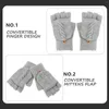 Cycling Gloves Winter Warm Convertible Womens Fingerless Apparel Mittens For With Flap Cashmere