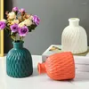 Vases Nordic Style Modern Vase Imitation Ceramic Flowerpot Drop-resistant Plastic Flower Arrangement Decoration Home Ornament