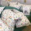 Bedding sets Ins Floral Bedding Set Duvet Cover Set Twin Full Queen Size Girls Women Bed Flat Sheet cases Kawaii Rabbit Quilt Cover