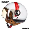 Motorcykelhjälmar Hjälmhoppare 3 4 Öppet ansikte Vintage Moto Casque Casco Capacete Men Kvinnor Scooter Motorcykel Drop Delivery Dhwng