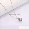 Pendant Necklaces New Arrival Round Druzy Resin Stone Pendant Choker Necklace For Women Fashion Gold Adjustbale Chain Jewelr Dhgarden Dhete