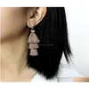 Dangle Chandelier 11 Cores Poliéster Filament Tassel Dangle Brinco Para Mulheres Cristal Narural Pedra Bohemian Long Earrin Dhgarden Dhb5W