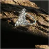 Autre nouvelle mode 2 6mm2 1mm Cupronickel anneaux creux pour les femmes de haute qualité platine couleur simple bijoux de mariage cadeau en gros Dhgarden Dhf1O