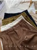 Vintage High midja Corduroy Pants Kvinnor Spring Fall rak kausal fulllängd byxor Koreanskt mode alla matchar svarta byxor 240123