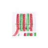 Cordón Alambre Rojo Verde Seda Cinta de raso 1 cm Doble cara Acanalado Feliz Navidad Fiesta Decoración Regalo Envoltura Año Nuevo Bolsas de bricolaje Dhgarden Dhdhc