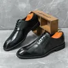 Dress Shoes Men Derby Leather Pointed High Quality Men's Office Business Black Brown Size 38-46