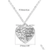 Collane con ciondolo a forma di cuore Collana con pendenti per mamma e figlia per le donne Regolabile Placcatura in argento Catena vuota Regalo di gioielli Dhgarden Dhioi