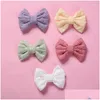 Haarschmuck 2 Teile/los Schöne Stich Blume Baby Mädchen Clips Solide Kinder Haarnadel Bowknot Baumwolle Kinder Haarspangen Drop Lieferung Matte Ote4O