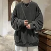 American Batik Washed Old Pullovers Sweatshirts Men Loose Solid Color Autumn Warm O Neck Tops Hip Hop Y2k Sweatshirt Tops 240131