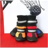 Dog Apparel Husky Boots Warm Winter Protectors Waterproof Dogs 4pcs/set Large For Anti-slip Shoe Black Shoes