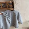 Set di abbigliamento Ragazzi Ragazze Abiti firmati Baby Plover Due pezzi P Set 2023 Autunno Bambini Inverno Lettera Stampa Girocollo Felpa Dro Dhbno