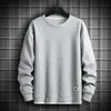 Solid Color Sweatshirt Men Harajuku Hoodies O Neck long Sleeve Casual Sweatshirt Mens Pullover Tops Streetwear Man Hoodies 240131
