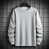 Solid Color Sweatshirt Men Harajuku Hoodies O Neck Långärmad avslappnad tröja Herr Höns Pullover Tops Streetwear Man Hoodies 240131