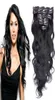 7A Remy Clip in Human Hair 70g 100g 120G 140G 160G 180G 7810st Virgin Brasiliansk kroppsvåg 1 Jet Black Clip in Hair Extensions 1812431