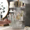 3 Tiers Makeup Organizer 360 Rotating Storage makeup Display Case Large Capacity Cosmetic Box Clear for Bathroom 240125