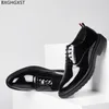 Dress Shoes Black Mens Fashion Patent Leather Men Formal Oxford Party For 2024 Chaussure Homme Zapatos De Hombre