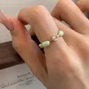 Bagues de cluster Ventfille 925 Sterling Silve Mint Dropwise Glaze Bague pour Femmes Fille Cadeau Zircon Design Ouverture Doigt Bijoux Goutte