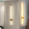 Moderno led longa linha lâmpada de parede corredor cabeceira arandela luzes led iluminação interior sala estar decoração casa 6090120cm 240123