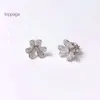 Van Clover Cleef Boucle d'oreille Designer Boucles d'oreilles Vanly Boucles d'oreilles V Gold High Edition Trèfle Boucles d'oreilles pour femmes Plaqué épais Or rose 18 carats Nouveau Mini Full Diamond Petal Flo