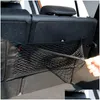 Car Organizer Car Seat Back Storage Elastic Mesh Net Bag Lage Holder Pocket Sticker Trunk Organizer Strong Magictape Car-Styling Drop Dhil7