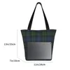 Sacs de courses Recyclage Black Watch Scottish Tartan Plaid Bag Femmes Toile Épaule Fourre-tout Lavable Épicerie Shopper
