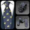 Bow Ties Skinny 6CM Men's Necktie Polyester Silk For Man Flamingo Goat Dog Monkey Jacquard Tie Cravat Business Party Corbatas