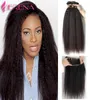 Brazilian Hair Kinky 8A 360 Lace Frontal With Bundle Kinky Straight Closure Virgin Hair Weave Lace Frontal Closure With Bundles8313213