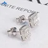 Classic Design 925 Sterling Silver Baguette Flower Cluster Earring Gra Certificated Diamond Moissanite Stud Earrings