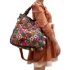 Sacos de cintura Teelynn Vintage Gypsy Hippie Floral Multi Colorido Saco Mulheres Luxo Genuíno Couro Oversized Grande Capacidade Bolsa