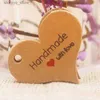 Etiketten Tags 200 stuks Nieuw ontwerp kraft/wit Handgemaakt labelpapier vintage rood hart Handgemaakte cadeaulabel producten swing Handgemaakt met liefde hanglabel Q240217