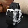Erkek Lüks Spor Saatleri Tasarımcı Marka Saat iskeleti Dial 43mm kuvars kol saatleri erkekler moda silikon kayış çok renkli askeri analog saat montre de lüks