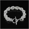 Chain High Quality Low Price 925 Sier Bracelets Grade Sterling For Wedding Party Women Jewelry Men Bracelet Charms Drop Delivery Jewe Dh79R