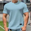 Męskie koszule T Solid Color Crew Szyja Sportowa Koszulka Baza Sportowa ćwiczenia i fitness Outdoor Mens Duże opaska dla mężczyzn