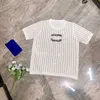 Kobiet Knits Tees Designer Brand 23 Lato Nowy cekinowy pionowy pasek kontrast okrągły numer liter