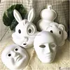 Маски для вечеринок Diy Party Mask Творческая живопись Хэллоуин Рождество Дети Женщины Мужчины Половина лица Fl Маски Hha666 Прямая доставка домой Garde Dhoog