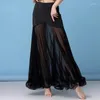 Stage Wear Femmes adultes Costume de danse du ventre Lady Bellydance Jupe Mesh Fishtail Longue Robe Sexy Bellydancing Performance Dancewear