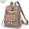 2023 Leather Backpack Women Solid Color Fashion Trend Casual Large Capacity Ladies Travel Bag School for Teenage Girls 240130