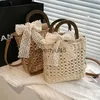 Bolsas de ombro femininas cesta de palha crossbody top andle soulder casual designer raan tecido verão viagem beac feminino andbagh24217