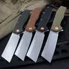 R7101 Flipper Folding Knife D2 Stone Wash Tanto Point Blade Flax Fiber with Stainless Steel Sheet Handle Ball Bearing Fast Open EDC Pocket Knives
