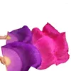 Stage Wear Soie Main Teintée Côtes De Bambou Accessoires De Danse Ventre Fans Naturel 1Pc Main Gauche Droite Violet Rose 5 Tailles