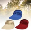 Berets Hollow Top Hats Curly Hair Messy Bun Women Sun Visor Hat For Outdoor