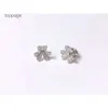 Van Clover Cleef Boucle d'oreille Designer Boucles d'oreilles Vanly Boucles d'oreilles V Gold High Edition Trèfle Boucles d'oreilles pour femmes Plaqué épais Or rose 18 carats Nouveau Mini Full Diamond Petal Flo