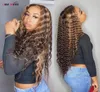 Highlight Loose Deep Wave Wig Colored Human Hair Wigs Honey Blonde Deep Curly Lace Front Human Hair Wigs Brazilian Closure Wigs8266556999