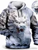 Felpe con cappuccio da uomo Felpe con cappuccio Drago Capodanno cinese Grafica da uomo Stampe di animali Quotidiano Classico Casual Pullover 3D Streetwear Felpe con cappuccio Manica lunga Con cappuccio