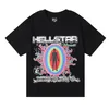 Designers Fashion Hellstar Mens Woman Lårkvalitet Skjorta Grafisk tee Hipster Washed Fabric Street Graffiti Bokstäver Folie Print Vintage T Shirt 6395