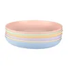 Assiettes 9 pouces paille de blé légère en plastique réutilisable couleurs assorties ensembles de vaisselle lavable au lave-vaisselle